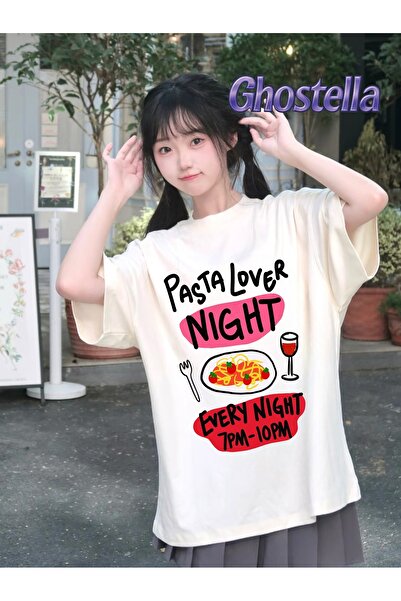 Minga London Tricou unisex supradimensionat cu imprimeu Bej Cake Lover -Ghost...