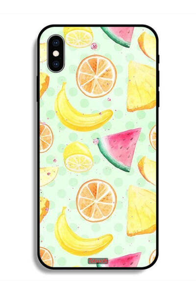 Tolwak جراب حماية لهاتف Apple iPhone X - لوحة فنية بألوان مائية من الفواكه