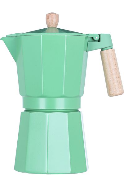 Alsaif Gallery Espresso Coffee Maker Alsaif Gallery, 900 ml, Wooden Handle - Light Green