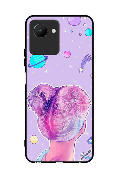Covernex غطاء حماية لهاتف Realme C30s برسومات فتاة ونجوم الفضاء