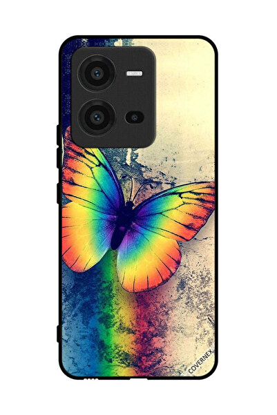 Covernex غطاء حماية لهاتف فيفو V25 - فراشة قوس قزح عتيقة