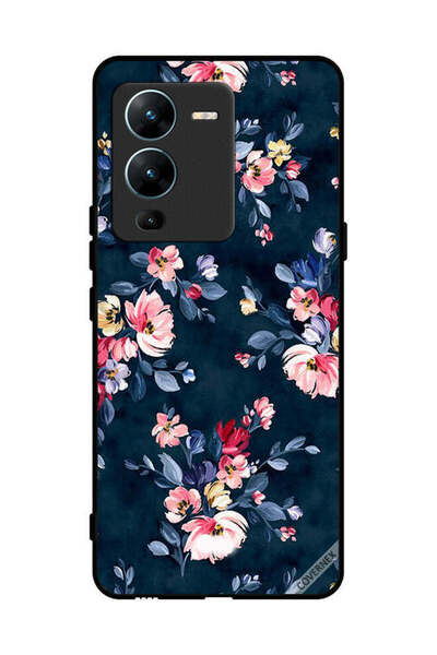 Covernex غطاء حماية لهاتف فيفو V25 برو مزين برسومات زهور مرسومة يدويًا