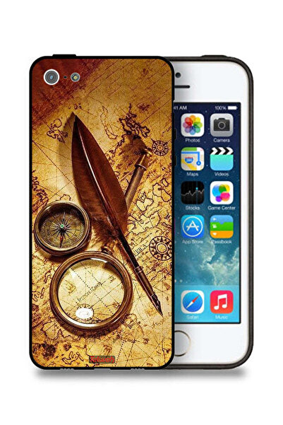 Tolwak جراب حماية بتصميم بوصلة عتيقة لأجهزة iPhone 5/5s/SE من Apple