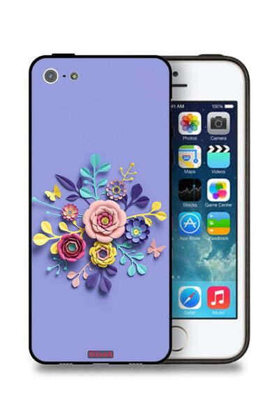 Tolwak غطاء حماية لهاتف Apple iPhone 5/5s/SE برسومات زهور فنية