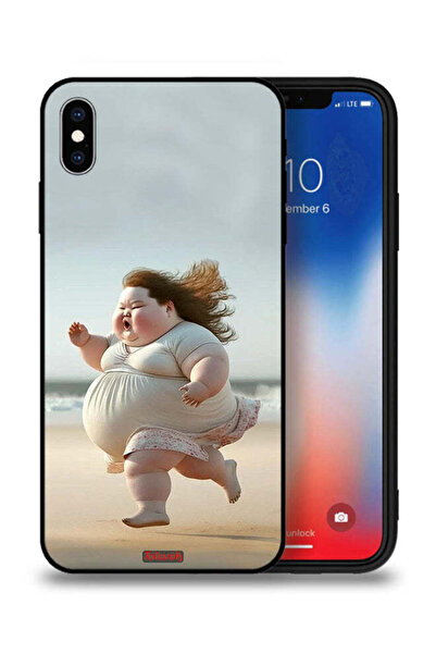 Tolwak جراب حماية لهاتف Apple iPhone XS Max مطبوع عليه صورة فتاة سمينة تركض
