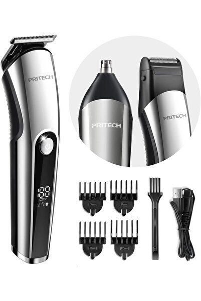 Pritech Beard Trimmer for Men, 3 in 1 Hair Clippers for Men Kit, Nose Hair Trimmer, Micro Shaver Men