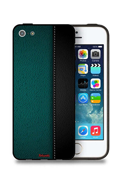 Tolwak جراب حماية جلدي بنقشة لهاتف Apple iPhone 5/5s/SE