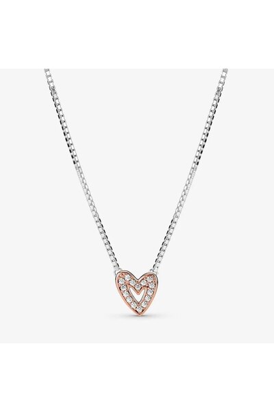 Pandora Colier cu pandantiv tip Inima Forever Yours din Argint 925 - 45 cm