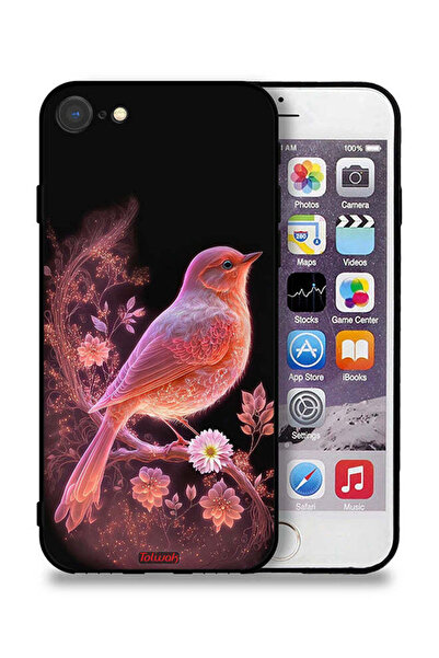 Tolwak جراب حماية من Apple iPhone SE (2020) برسومات طيور لطيفة