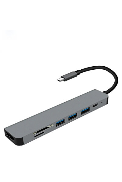 TEKNOCEPNET Ally 7in1 USB 3.1 HDMI 4K 30Hz 2K 1080P Type-C Hub Adapter Converter-(5775) - Bs5284-8648
