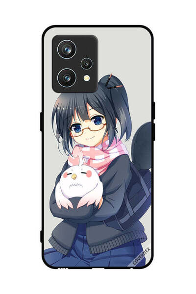 Covernex غطاء حماية لهاتف Realme 9 Pro Plus، رسم فتاة تحمل حيوانًا أليفًا