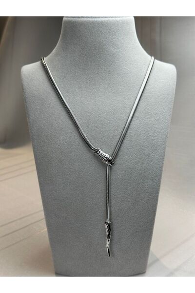 gingillo aksesuar سلسلة مخصصة من قلادة مصعد الثعبان باللون الفضي