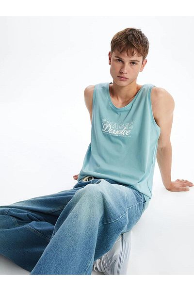 LC Waikiki Ανδρικό αμάνικο μπλουζάκι με στάμπα XSIDE Crew Neck (S5)