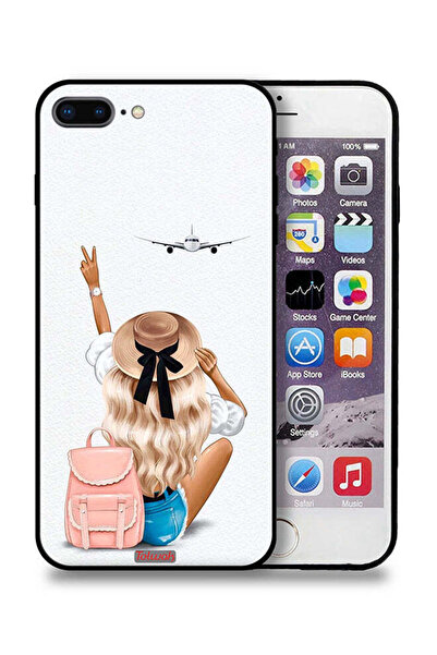 Tolwak جراب حماية لهاتف Apple iPhone 8 Plus - فتاة تحب السفر