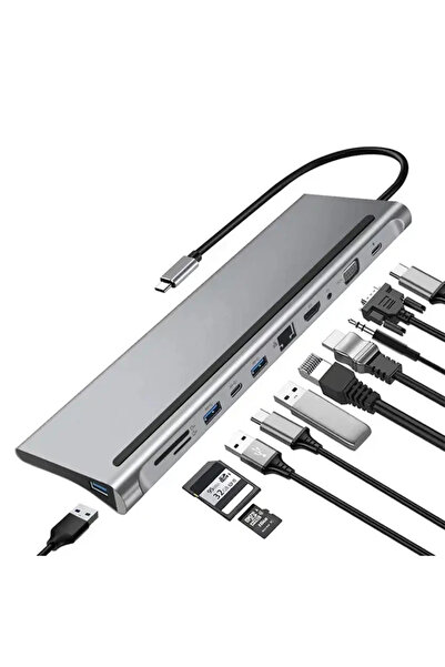 Khayra Ally 11 in 1 Desktop Stand Multiplier Adapter Converter Hub-(5775) - E...