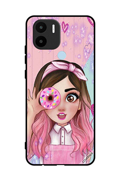 Covernex غطاء حماية لهاتف شاومي ريدمي A1 بلس - رسم فتاة محبة للدونات