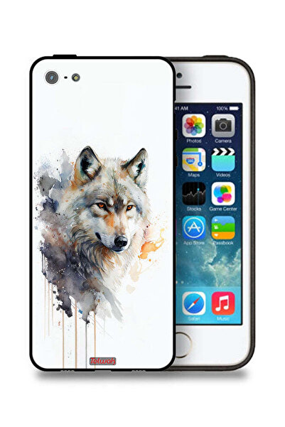 Tolwak غطاء حماية لجهاز Apple iPhone 5/5s/SE بتصميم فن تجريدي من الذئب