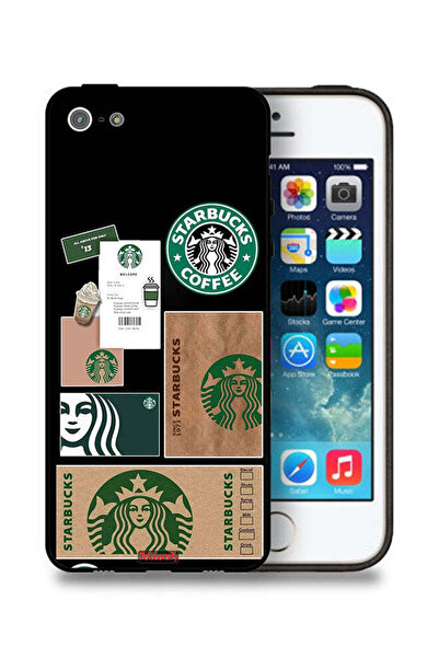 Tolwak غطاء حماية لجهاز Apple iPhone 5/5s/SE بملصق ستاربكس