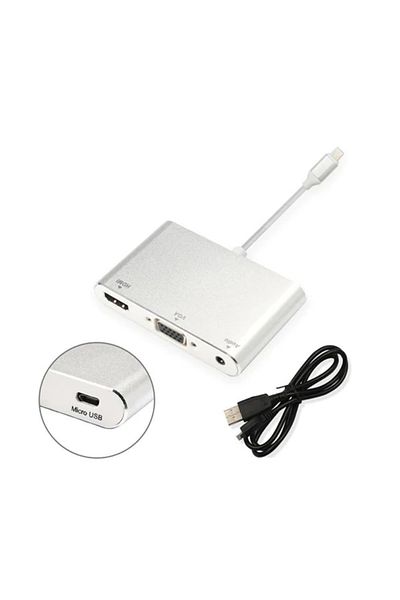 CepteToptan iPhone iPad P32 HDMI VGA AV Audio Converter Adapter - (1903) - MKI8558-1991
