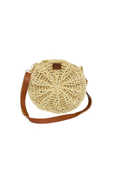 Honorius Women's Handmade Medium Size Straw Hand Shoulder Bag Cream