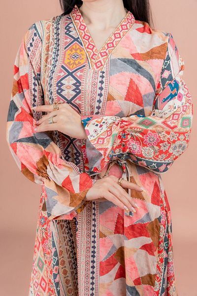 IKKXA Pattern Printed Modern Jalabiya