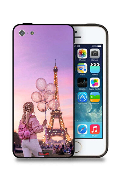 Tolwak غطاء حماية لهاتف Apple iPhone 5/5s/SE، فتاة تحمل بالونات