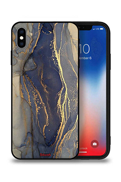Tolwak غطاء حماية لجهاز Apple iPhone XS بنمط رخامي لامع