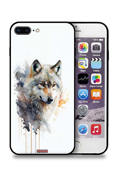 Tolwak غطاء حماية لجهاز Apple iPhone 8 Plus بتصميم فن تجريدي من الذئب