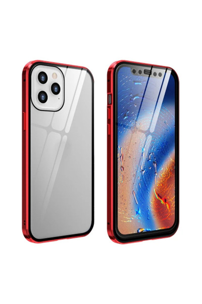 lowell home واقي شاشة مغناطيسي لهاتف آيفون 12 برو بزاوية 360 درجة للجزء الأما...