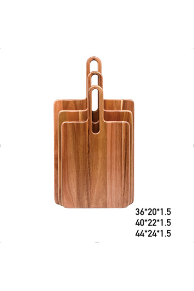 SepetçiBaba 3'lü Akasya Kesme Tahtası Seti - 535S3A-1