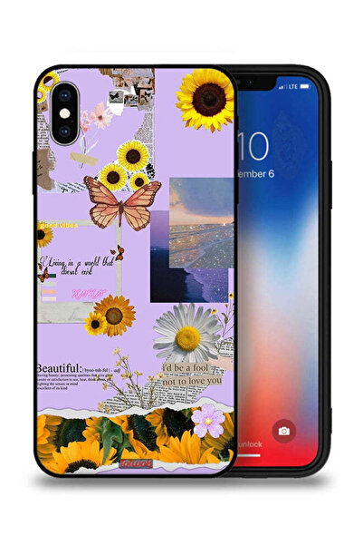 Tolwak جراب حماية لجهاز Apple iPhone XS Max بملصقات عباد الشمس الجميلة