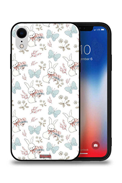 Tolwak غطاء حماية لجهاز Apple iPhone XR بطبعة أرنب وفراشات