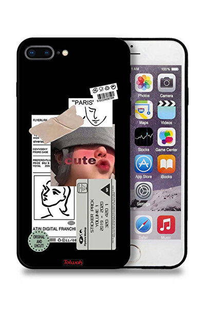 Tolwak جراب حماية لجهاز Apple iPhone 8 Plus بملصق لطيف