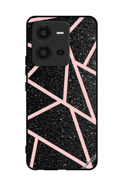 Covernex غطاء حماية لهاتف فيفو V25 بنقشة بريقات ومسارات