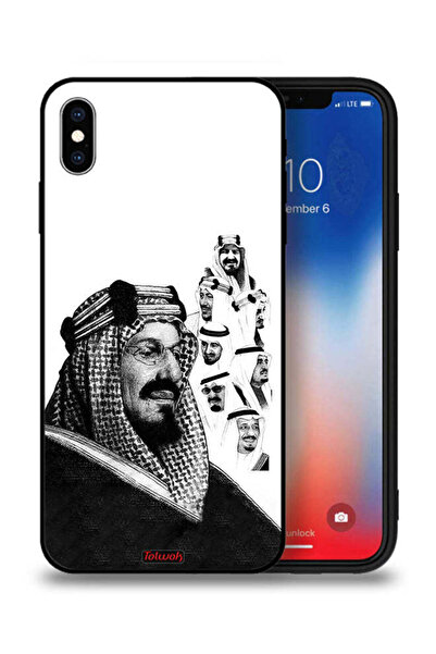 Tolwak غطاء حماية لجهاز آيفون XS من آبل، ملصق فني أبيض وأسود لملوك المملكة ال...