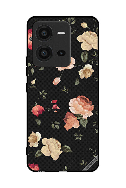 Covernex غطاء حماية لهاتف فيفو V25 - ورق حائط فني على شكل زهرة