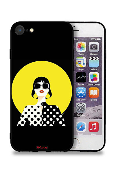 Tolwak جراب حماية لجهاز Apple iPhone 8 بتصميم فتاة أنيقة