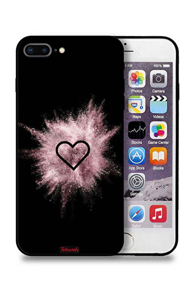 Tolwak غطاء حماية لهاتف Apple iPhone 7 Plus بتصميم قلب لامع