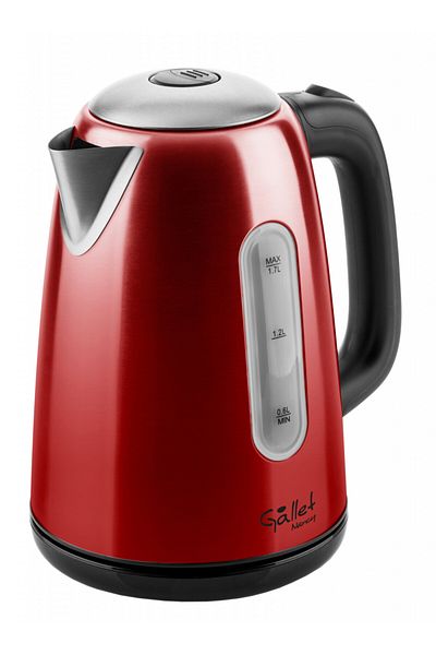GALLET Electric kettle GALLET BOU701R, 1.7 L, 2200 W, stainless steel, red