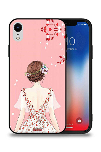 Tolwak غطاء حماية لهاتف Apple iPhone XR برسومات فتاة واقفة