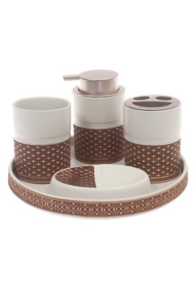 rexa طقم حمام من 4 قطع - طقم كامل لإكسسوارات الحوض والدش والمرحاض