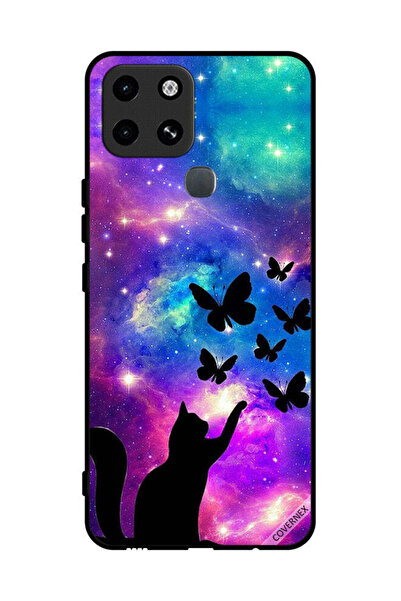 Covernex غطاء حماية لهاتف إنفينيكس سمارت 6 - قطط وفراشات