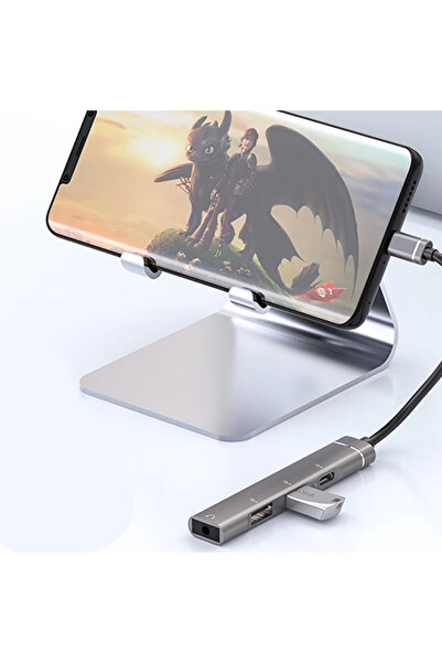 TEKNOCEPNET Ally 4in1 Type-C+3.5Mm+Usb Input Multiplier Adapter Converter Hub-(5775) - Bs1460-8458