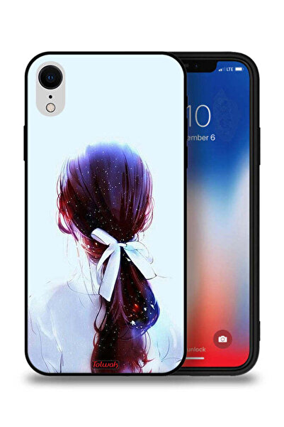 Tolwak جراب حماية لهاتف Apple iPhone XR بتصميم ربطة شعر مع رباط شعر فني للفتيات