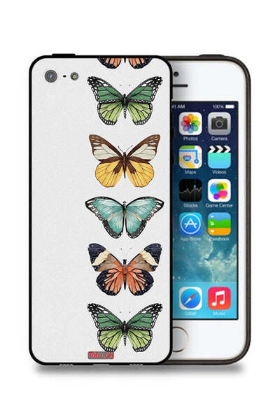 Tolwak غطاء حماية لجهاز Apple iPhone 5/5s/SE بنقشة أربع فراشات