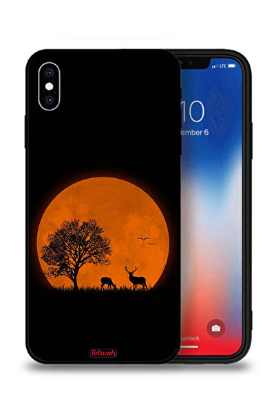 Tolwak Apple iPhone XS Protective Case Evening Moon Art