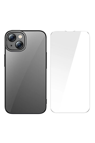 lowell home حافظة سيليكون ملونة لهاتف آيفون 14 بلس 6.7 + واقي شاشة مقوى - LOH...