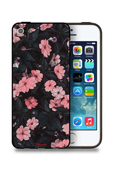 Tolwak غطاء حماية لجهاز Apple iPhone 5/5s/SE - زهر الخوخ والورود الصغيرة