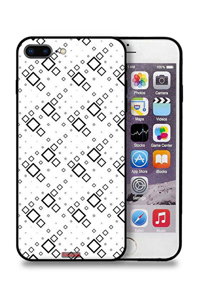 Tolwak غطاء حماية لجهاز Apple iPhone 8 Plus بتصميم مربع تجريدي رقمي