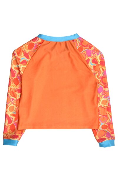 Ozmoz By Mukadder Özden Uv Protection Orange Long Sleeve Unisex Kids Swimmer Top